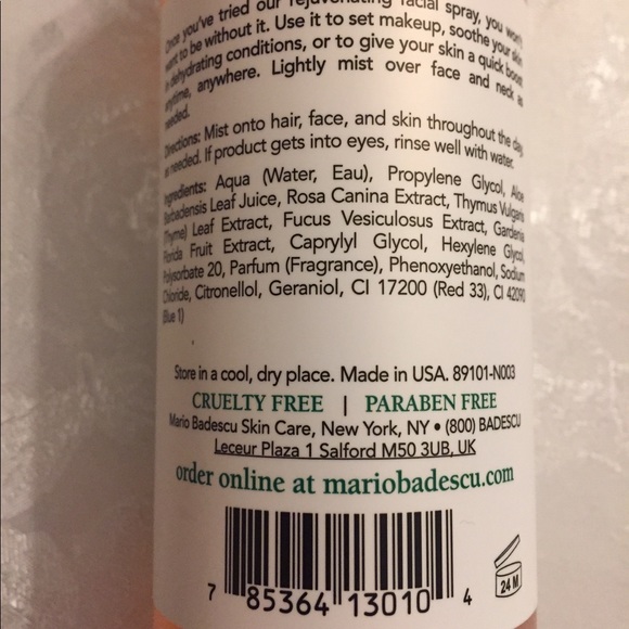 Mario Badescu facial spray w Aloe & Rosewater. New - Picture 3 of 4